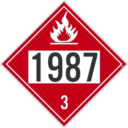 DL143BPR25 1987 Placard - [Pack of 25] 10.75 in. x 10.75 in. PS Removable Vinyl Class 3 Dot Placard Sign with Black Text on White Base