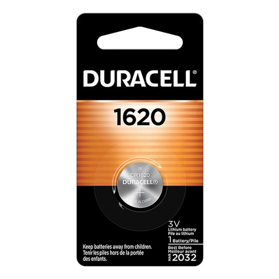 Duracell Coin Cell Battery DL1620BPK - 3V Lithium, 61mAh - Single Piece, DL1620 Battery