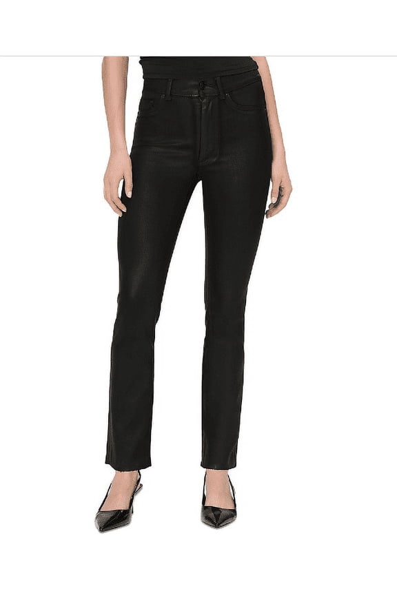 Halle Instasculpt High Rise Straight Leg Jeans in Black Coat