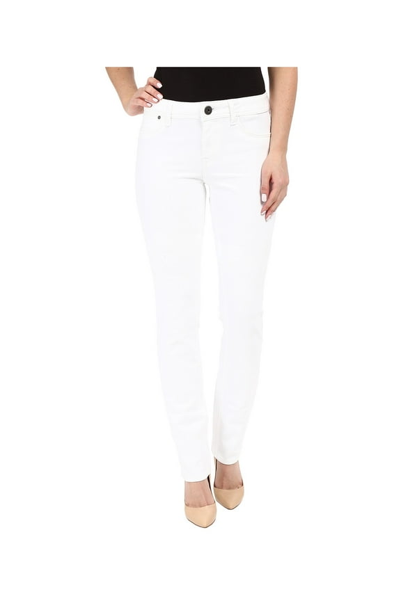 Women's Coco Mid Rise Curvy Straight Jeans, Milk, 27