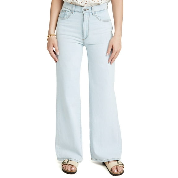 DL1961 Women's Hepburn Wide Leg-High Rise Vintage, Sea Salt, 24