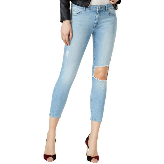 DL1961 Womens Ripped Cropped Jeans, Blue, 26