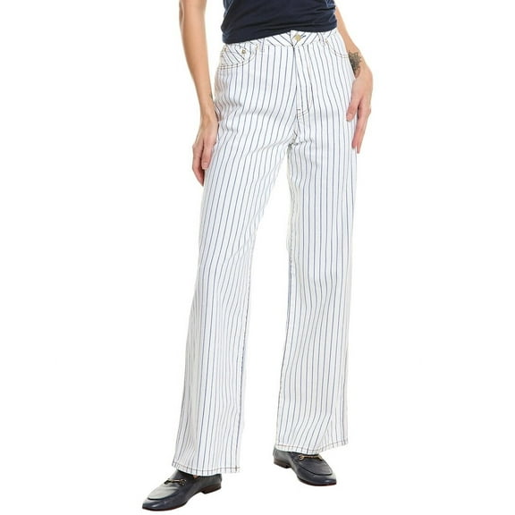 DL1961 womens  Gisele High-Rise Nautical Stripe Wide Leg Jean, 25, Blue