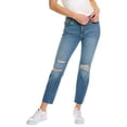 thumbnail image 1 of DL1961 womens  Mara Light Distressed Ankle Straight Jean, 33, Blue, 1 of 3