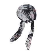 Chemo Headwear for Women Head Scarf Lightweight Turban Headwraps Beanie Skull Cover Cap, Leaves Pink Black
