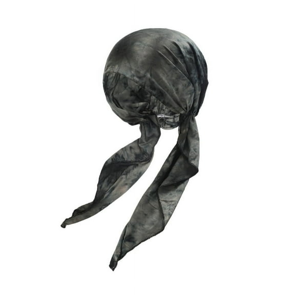 DLAPL Chemo Headwear for Women Head Scarf Lightweight Turban Headwraps Beanie Skull Cover Cap, Tie Dye Gray
