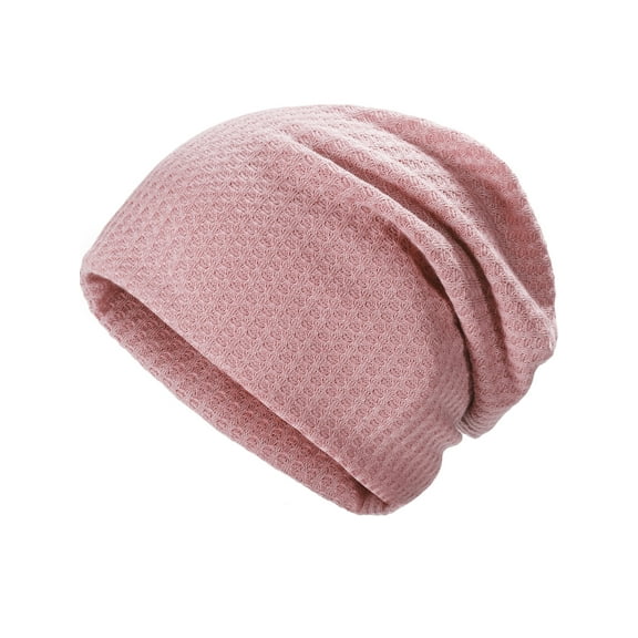 DLAPL Slouchy Beanie Hat for Men and Women Lightweight Soft Skull Cap Chemo Headwear (Solid Pink)