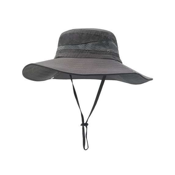 DLAPL Wide Brim Waterproof Sun Hat for Men Women Packable Fishing Bucket Hat for Hiking Gardening (Solid Dark Gray)