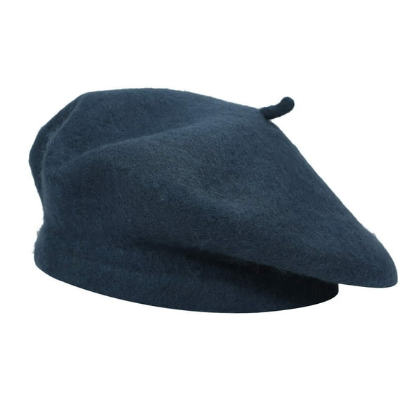 DLAPL Wool Beret Hat for Women Solid Color Classic French Style Beret Cap （Blue）