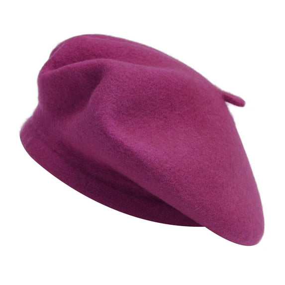DLAPL Wool Beret Hat for Women Solid Color Classic French Style Beret Cap (Lady Purple)
