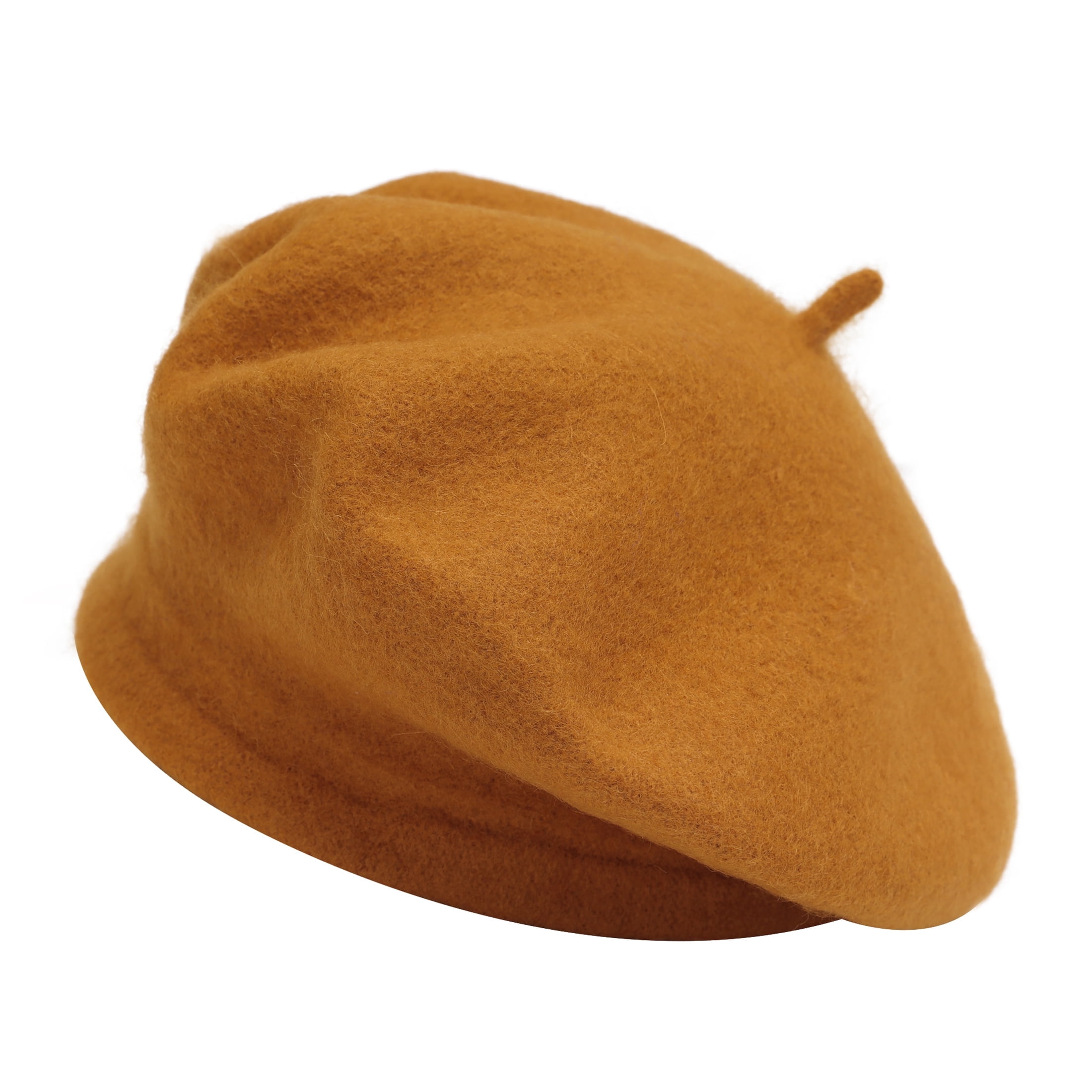 6531 Wool French Beret Hat Solid Color Beret Cap For Women Girls (mud Yellow) Wool French Beret - Lemon main image 3