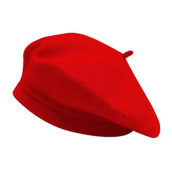 DLAPL Wool Beret Hat for Women Solid Color Classic French Style Beret Cap Red