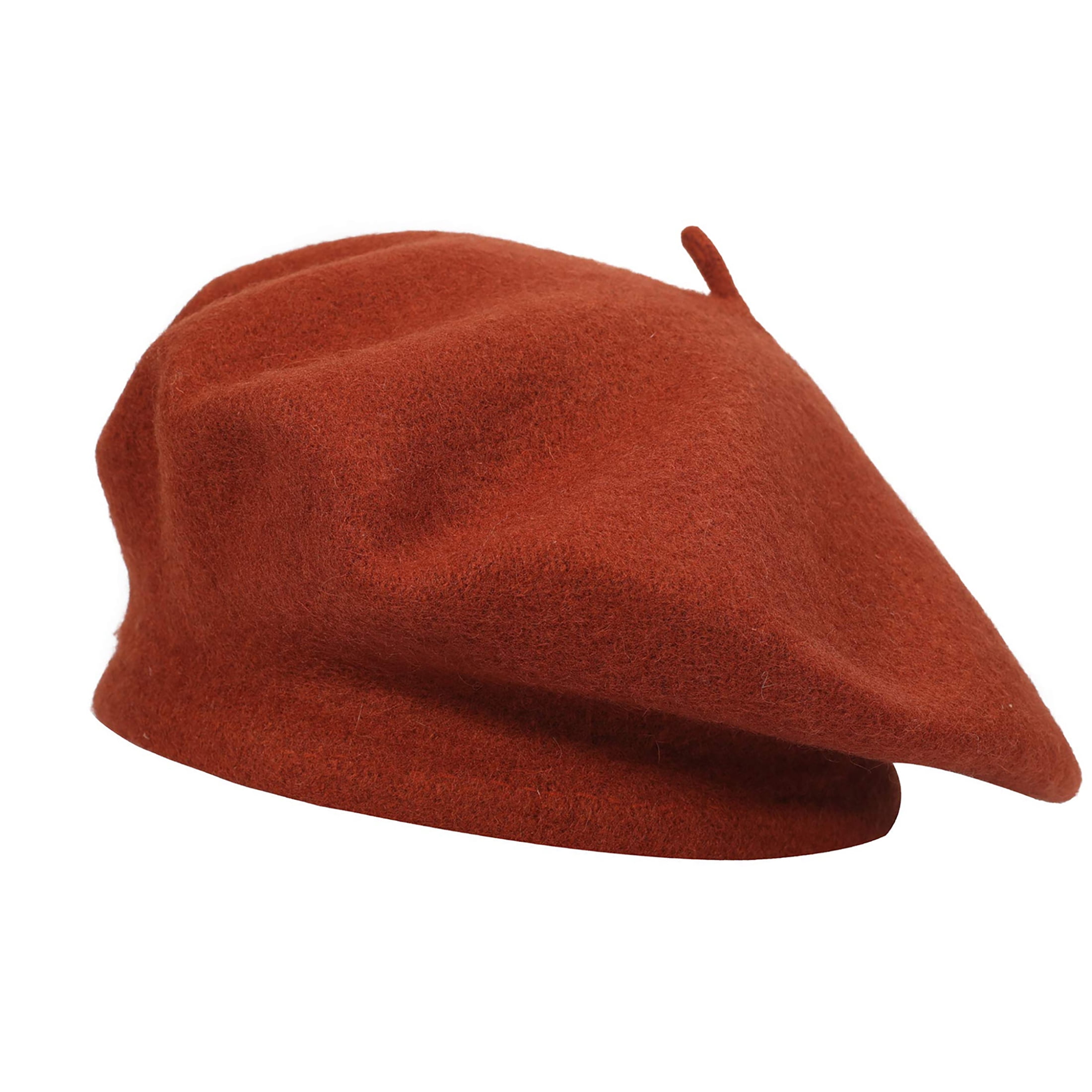 DLAPL Wool Beret Hat for Women Girls Solid Color Classic French Style Beret Cap Rust