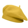 thumbnail image 1 of DLAPL Wool Beret Hat for Women Girls Solid Color Classic French Style Beret Cap （Yellow）, 1 of 4