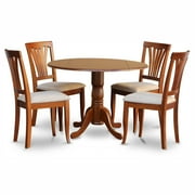 DLAV5-SBR-C 5 Pc small Kitchen Table set-round Table and 4 Kitchen Dining Chairs