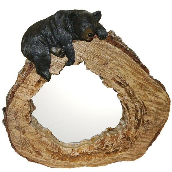 DLC 12712 Bear on Tree Trunk Mirror - 16 x 3 x 17 in.
