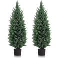thumbnail image 1 of DLD Artificial Cedar Tree 2 Pack 3 ft Outdoor Faux Plants Artificial Topiary Fake Tree UV Rated Potted Plants Decor Faux Pine Tree for Perfect Housewarming Gift, 1 of 8