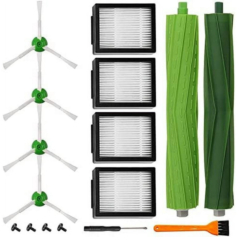 DLD Replacement Accessory Kit for iRobot Roomba i7 i7+/i7 Plus E5 E6 Vacuum  Cleaner.Replacement Parts Set (2 Set of Multi-Surface Rubber Brushes,4