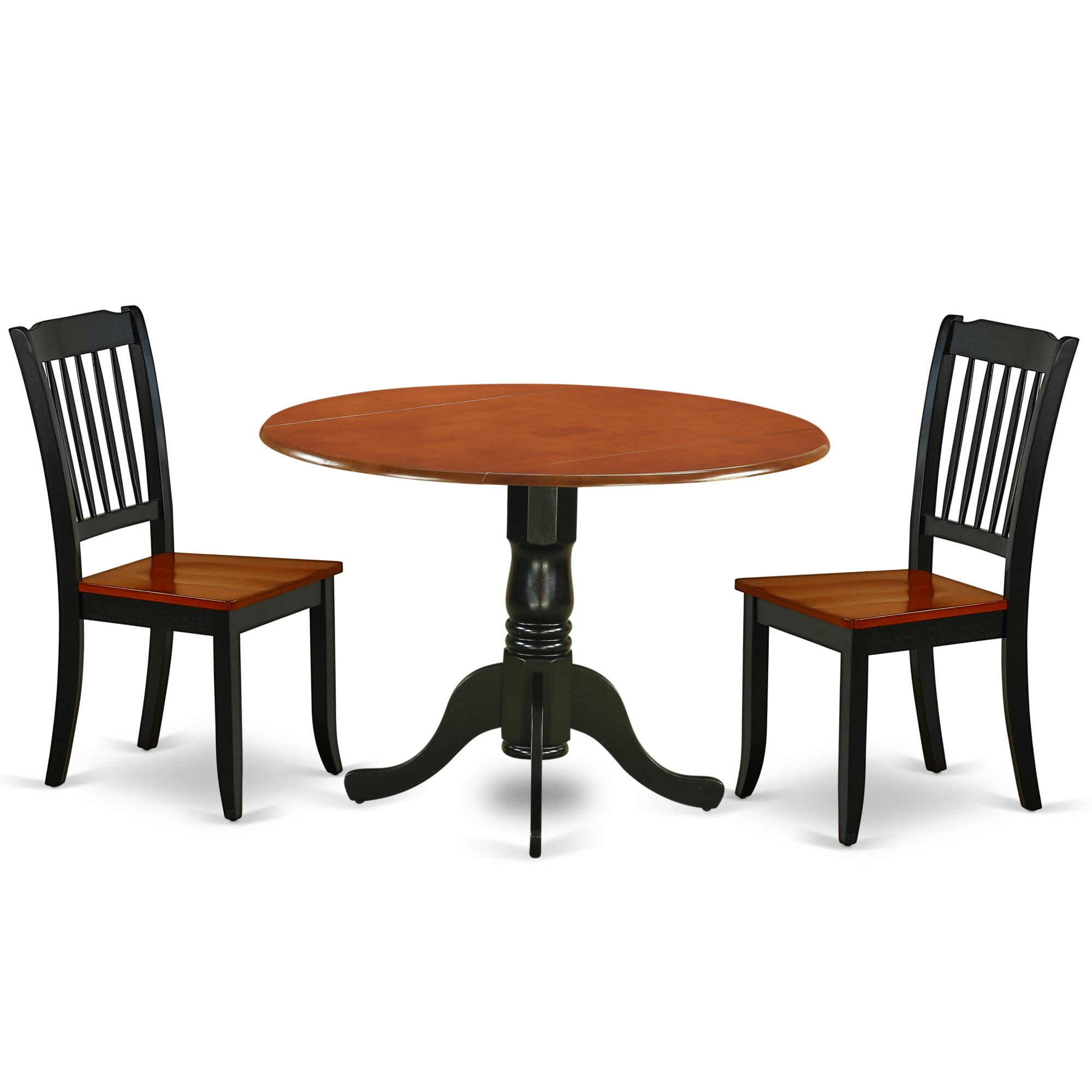 DLDA3-BCH-W 3PC Round Kitchen Set with Black and Cherry Finish - Asian ...