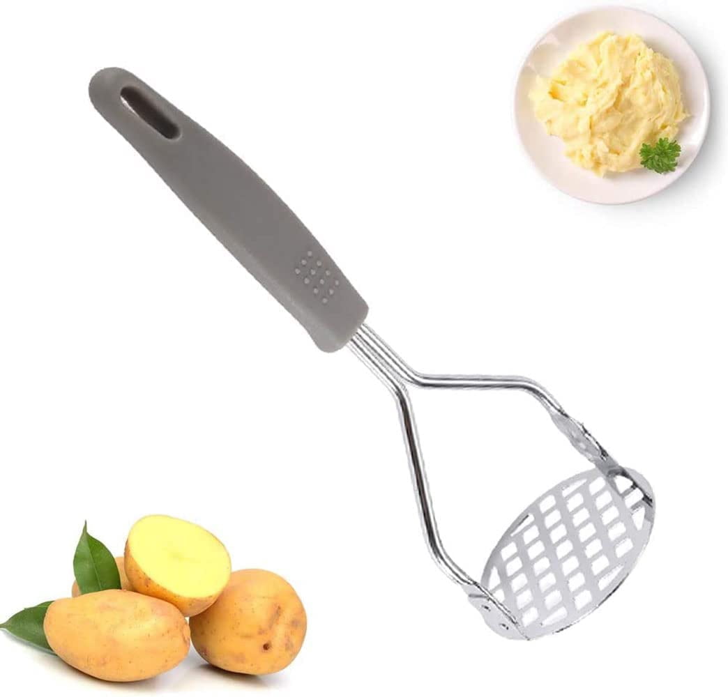 2-Pack Stainless Steel Potato Masher With Soft Grip Plastic Handle – Easy Veggie Presser