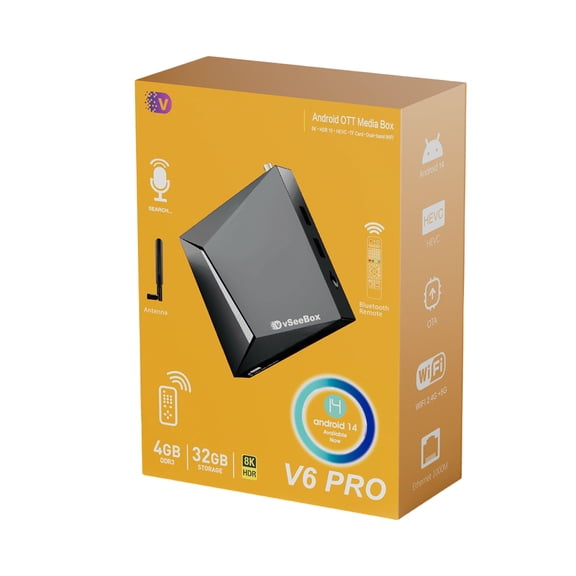 DLFRVDK CeeBox 6 Pro 32GB 8K HD with Voice Control Remote