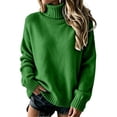 thumbnail image 1 of DLIDG Oversized Turtleneck Sweater for Women Basic Long Sleeve Soft Chunky Knitwear Knit Sweater Thermel Warm Loose Fit Fall Winter Sweater Trendy Slouchy Pullover Jumper Top Green Xl, 1 of 4