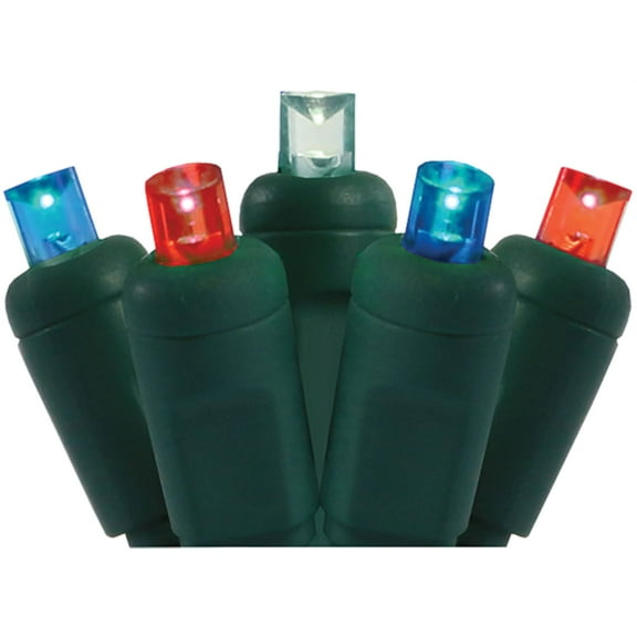 DLIG LED Wide Angle Christmas String Lights - Multi-Color - 12 ft Green Wire - 35ct