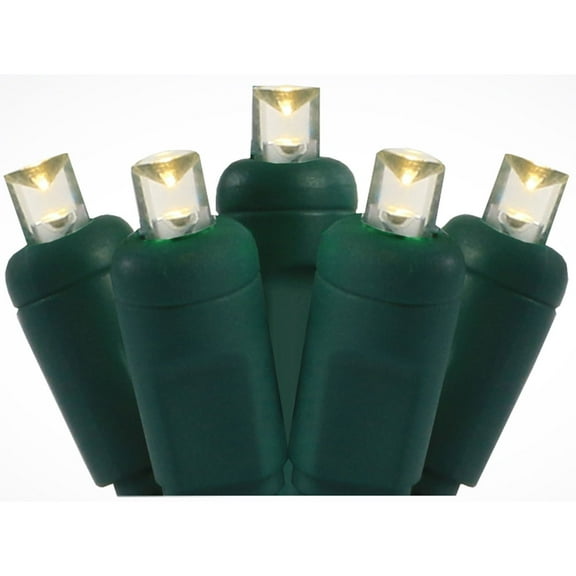 DLIG LED Wide Angle Christmas String Lights - Warm White -12 ft Green Wire - 35ct