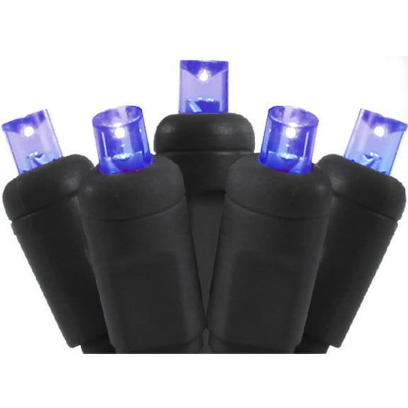 DLIG LED Wide Angle Christmas String Lights - Purple - 25.17 ft Black Wire - 50ct