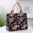 thumbnail image 1 of DLIU Thickened fabric fabric, floral pattern, large-capacity tote bag, portable handbag for shopping out to work, daily storage bag, 1 of 7