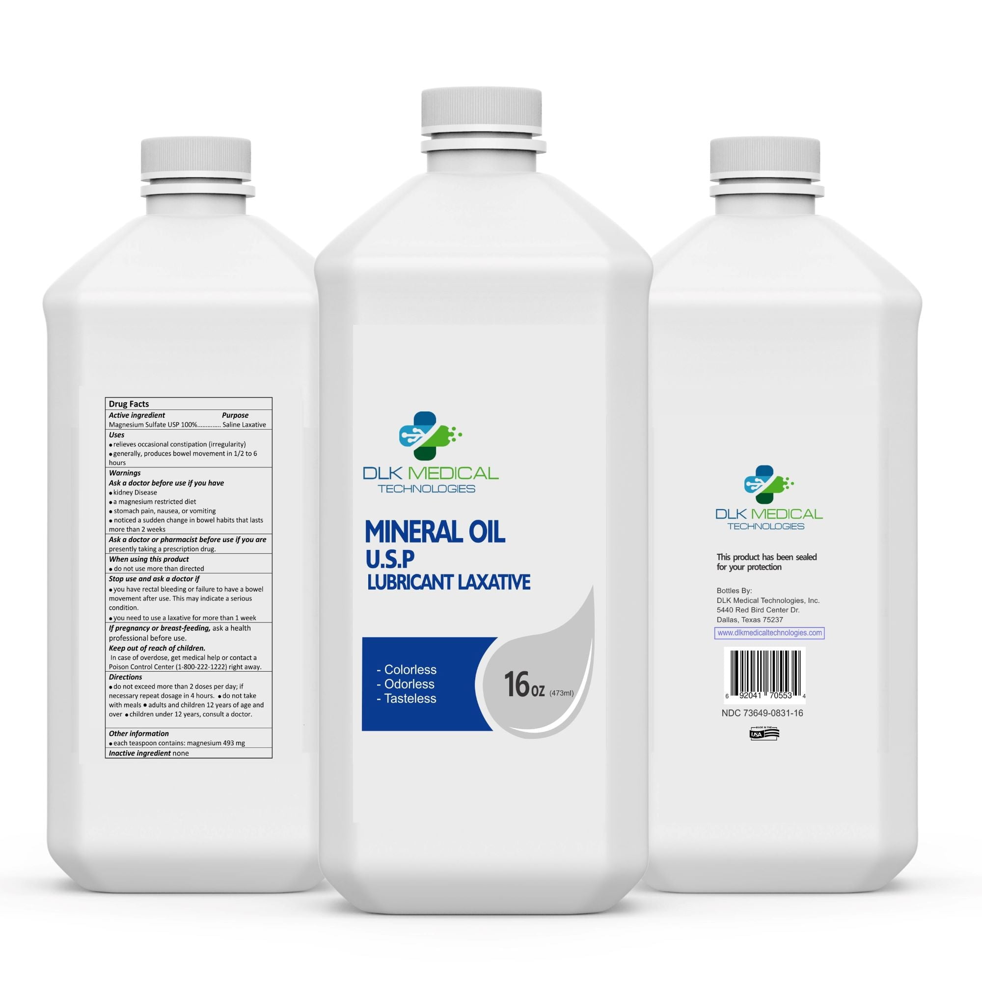 DLK Medical Mineral Oil USP Lubricant Laxative