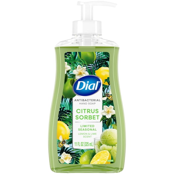 Dial Antibacterial Limited Edition Citrus Sorbet Lemon and Lime Scent Liquid Hand Soap