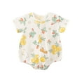 DLLMJING Baby Boy Girl Floral Short Sleeve Romper Onesie Bodysuit