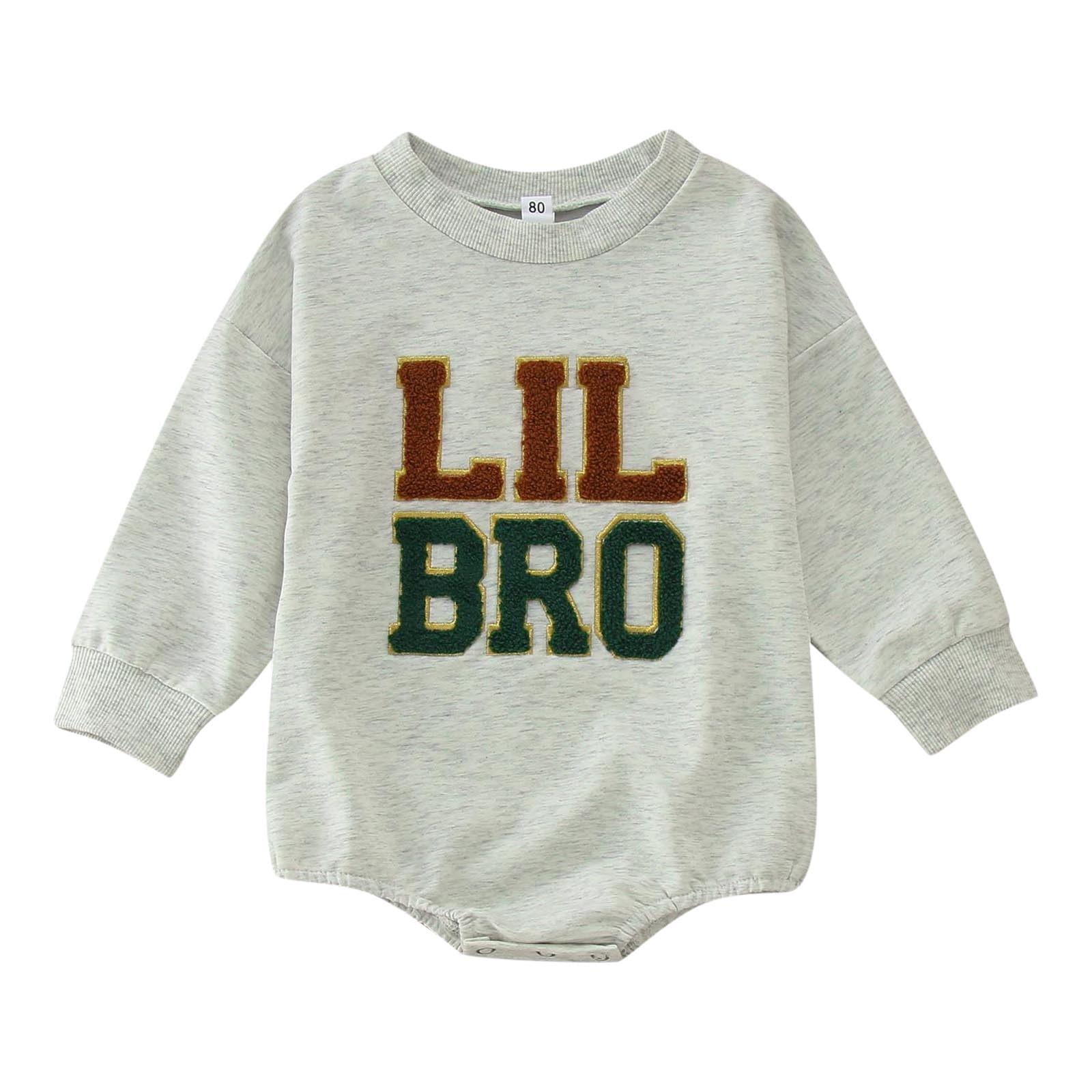 DLLMJING Boys Long Sleeve Letter Embroider Pullover Romper Sweatshirt