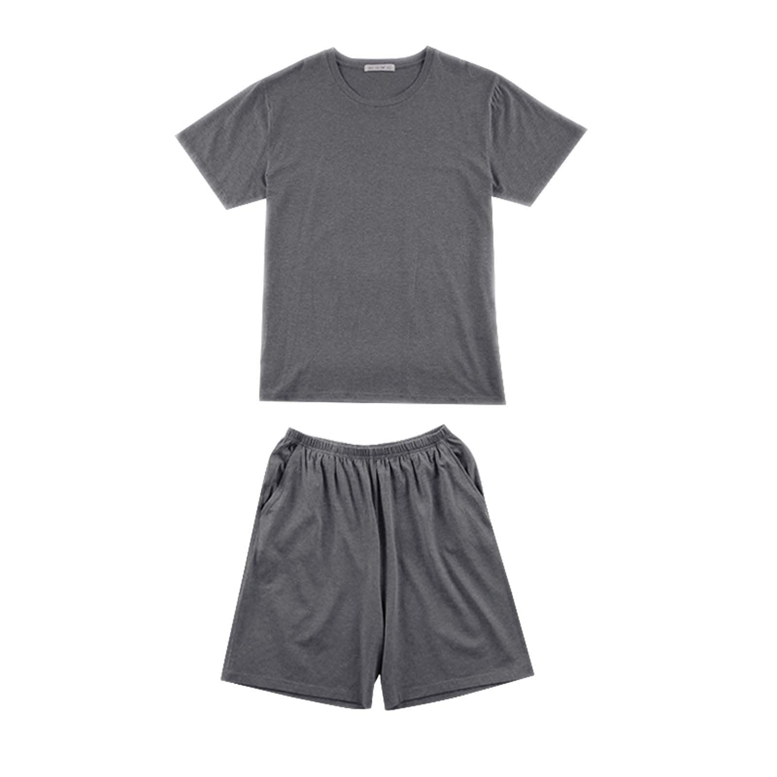 DLLMJING Men's Classic Pajama & Sets Solid Color Cotton Can Wear Simple