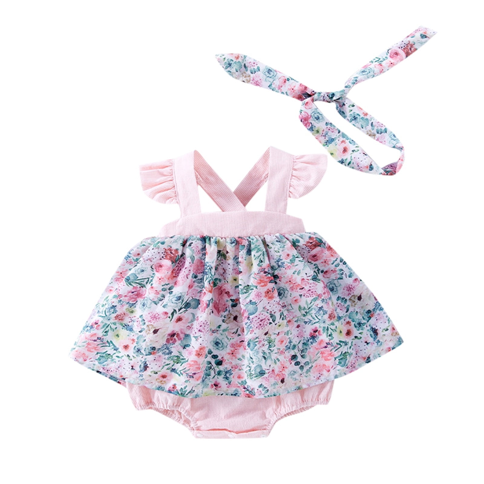 DLLMJING Toddler Baby Girl Spring Summer Outfits Sleeveless Dress