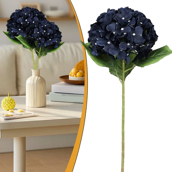 DLMCUH 23.62 Inch Faux Hydrangea Flower,Fall Hydrangeas Floral Stem,Artificial Silk Flowers for Home Decor Indoor Outdoor