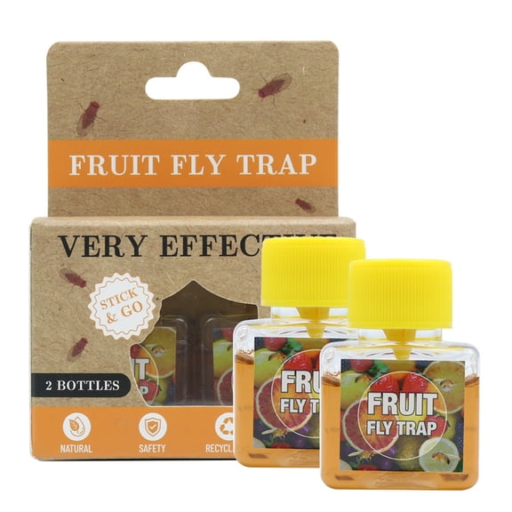 DLMCUH 2Pcs Fruit Fly Trap,Highly Effective Ecological Fruit Fly Traps Indoor,Environmentally Responsible Fruit Fly Killer,User Friendly,Up to 3 Weeks per Bottle