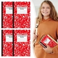 thumbnail image 1 of DLMCUH 4 Pack Wide Ruled Composition Notebook,Marble Hard Cover College Ruled Composition Book,Sewn Binding Journal,30 Sheets/60 Pages,5.5"x8.2" Thick Lined Paper Notebook,Classroom Must Have(Red), 1 of 8