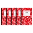 thumbnail image 1 of DLMCUH 5 Pack Composition Notebook,Wide Ruled Composition Book,Marble College Ruled Composition Notebooks,5.5"x8.2",Sewn Binding Journal,30 Sheets,Thick Lined Paper Notebook,Classroom Essentials(Red), 1 of 8