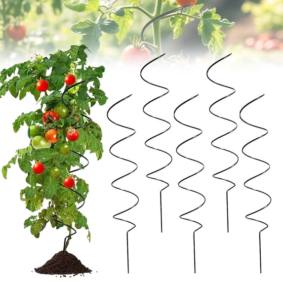 DLMCUH 5Pcs Tomato Stakes and Supports,Spiral Tomato Plant Stakes,Tomato Trellis,Plant Supports Stakes for Climbing Plants, Plant Supports Frame for Tomato Rose Vine