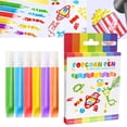 thumbnail image 1 of DLMCUH 6Pcs Popcorn Pens Puffy 3D Bubble Puffy Pens DIY Art Craft Pens Heat Expandable Raised Texture Markers for Classroom Projects Classroom Art Activities, 1 of 9