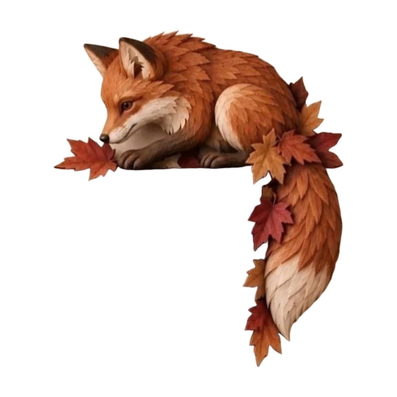 DLMCUH Fox Maple Leaf Fall Entryway Decor,Seasonal Fall Themed Ornament,Autumn Themed Corner Decoration for Home Holiday Display
