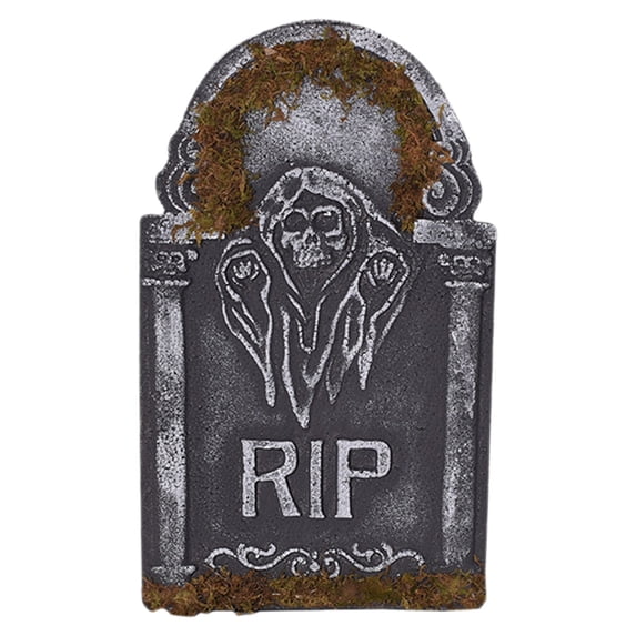 DLMCUH Halloween Foam Tombstone Decor Yard RIP Graveyard Headstone Ornament Bar Haunted House Layout Halloween Party Photography Props(H)
