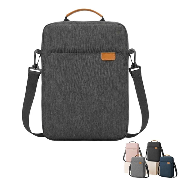 DLMCUH Simple and Stylish Crossbody Handbag,13.3 Inch Portable Tablet Case Storage Laptop Shoulder Bag,with 2 Zipper Pockets,Suitable for Office Business,Business trips,and Classrooms,Black