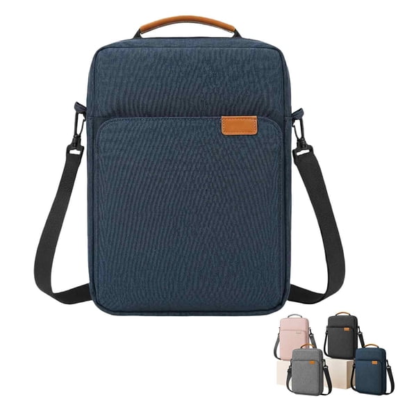 DLMCUH Simple and Stylish Crossbody Handbag,13.3 Inch Portable Tablet Case Storage Laptop Shoulder Bag,with 2 Zipper Pockets,Suitable for Office Business,Business trips,and Classrooms,Blue