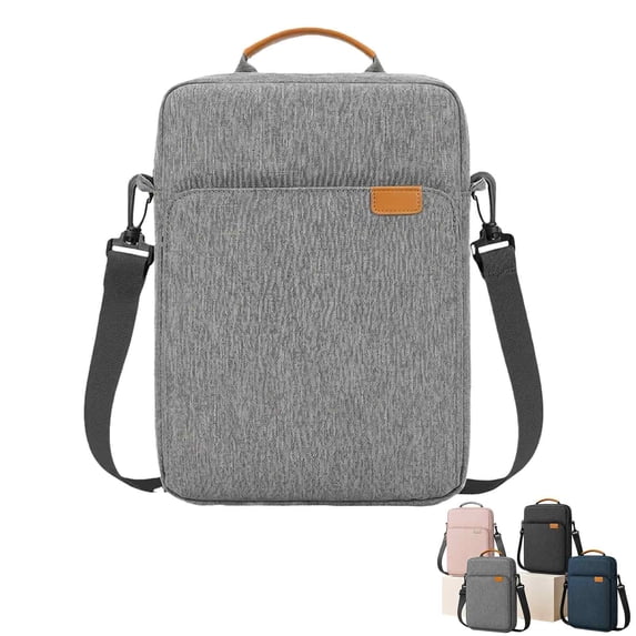 DLMCUH Simple and Stylish Crossbody Handbag,13.3 Inch Portable Tablet Case Storage Laptop Shoulder Bag,with 2 Zipper Pockets,Suitable for Office Business,Business trips,and Classrooms,Grey