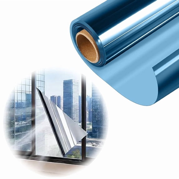 DLMCUH Window Tint for Home Window Privacy Film One Way Mirror Tinting Film Daytime Static Cling Sun Blocking Blackout Anti UV Reflective(O,12"x39")