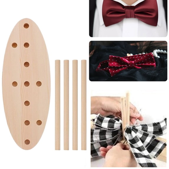 DLMCUH Wooden Bow Maker for Ribbon,Reusable Bow Maker for Ribbon for Wreath,Gift Wrapping and DIY Craft Decor
