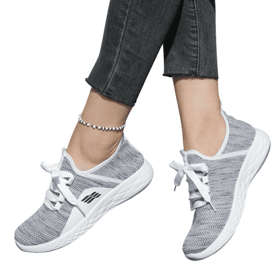DLONGLI Women's Energycloud Lace Up Walking Running Shoes,Lightweight Breathable Knit Mesh Non-Slip Cushioned Comfort Athletic Tennis Sneakers for Gym Workout Cross Training Daily Wear